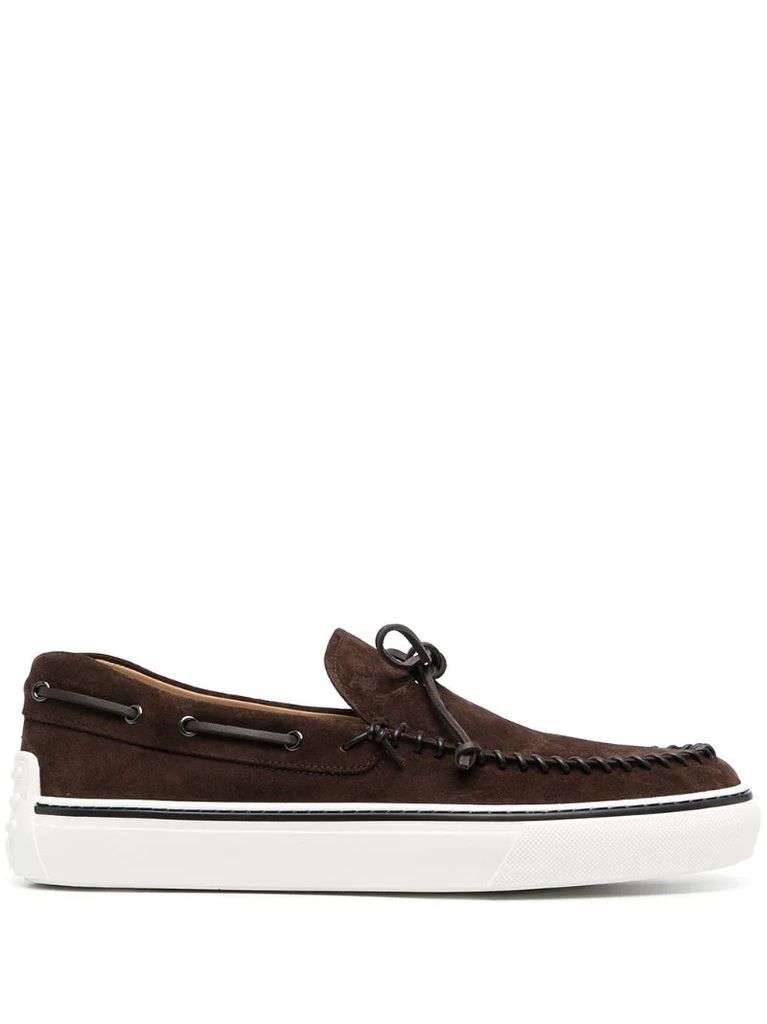 bow-detail boat shoes