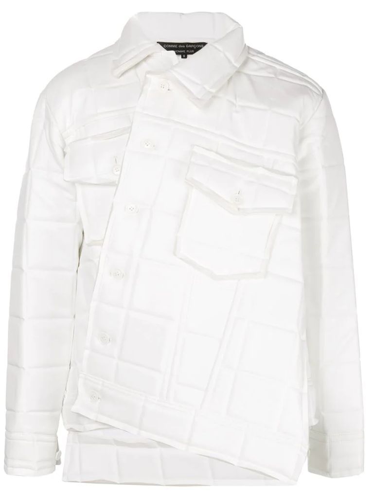 asymmetrical square-embossed jacket