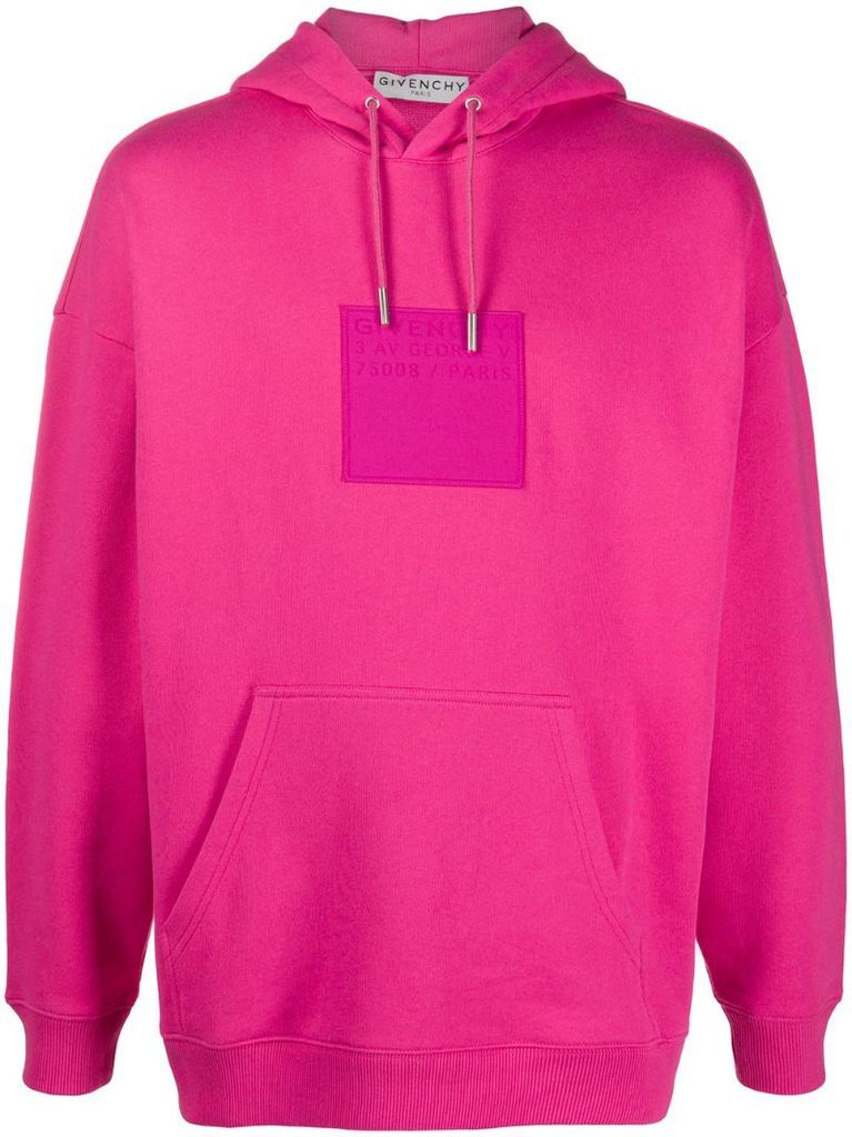 logo square patch hoodie