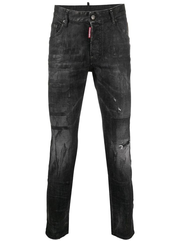 coated cropped skinny jeans