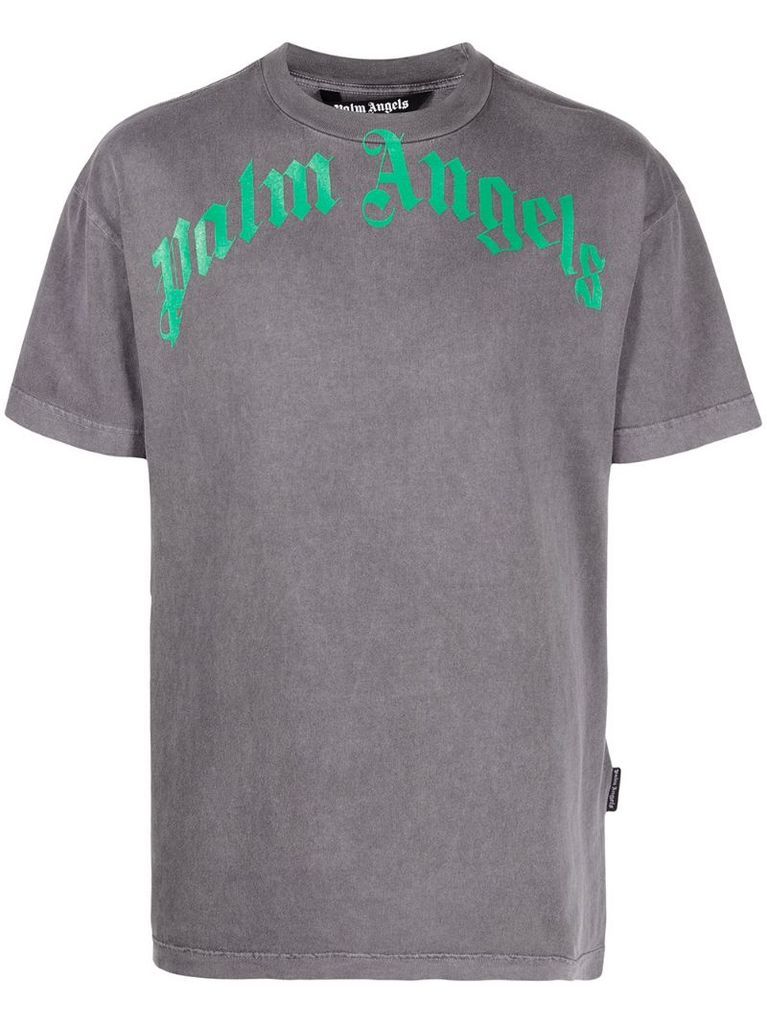 logo-print washed-finish T-shirt