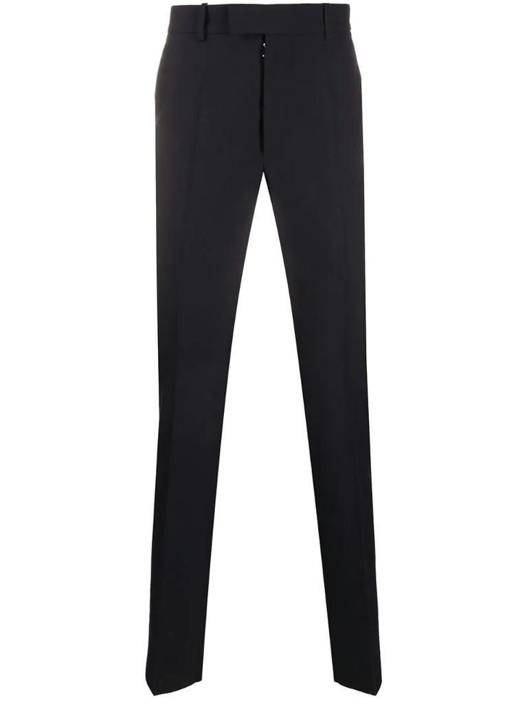 tapered leg tailored trousers