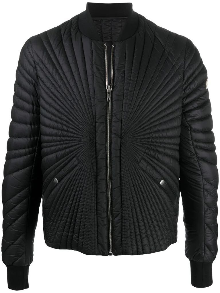 zip-up short padded jacket