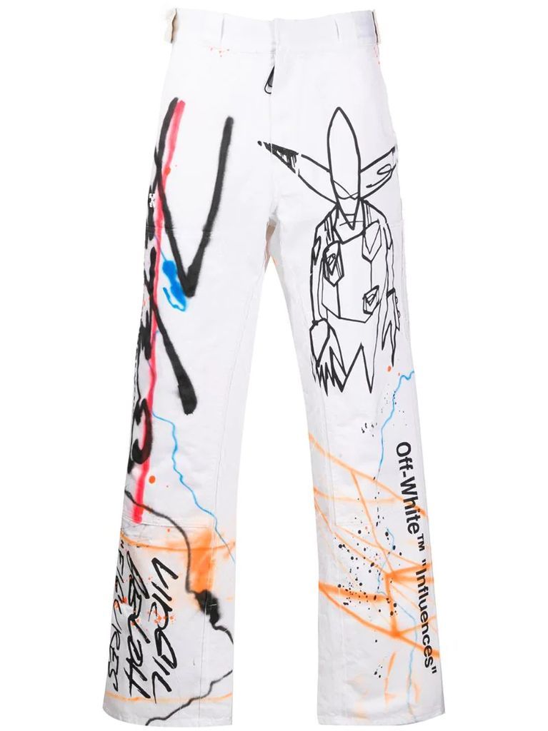 Futura Alien print trousers