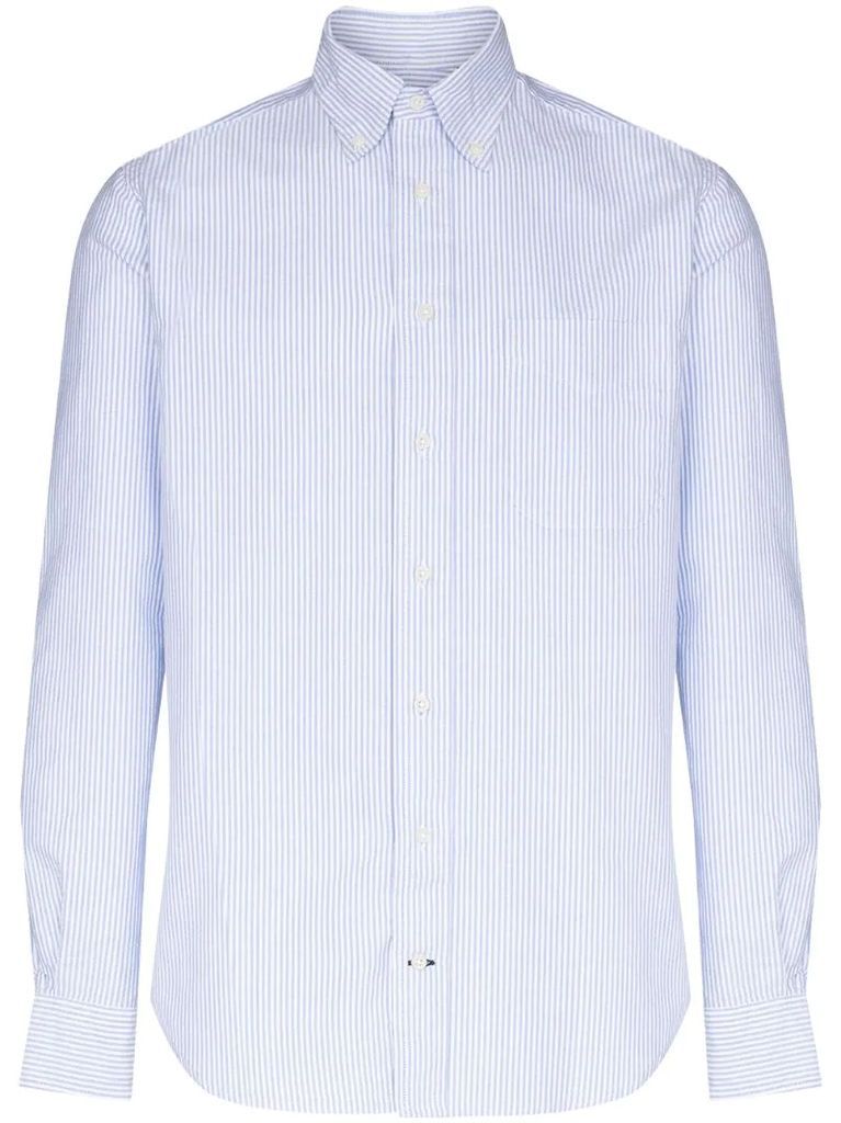 button-down striped cotton shirt
