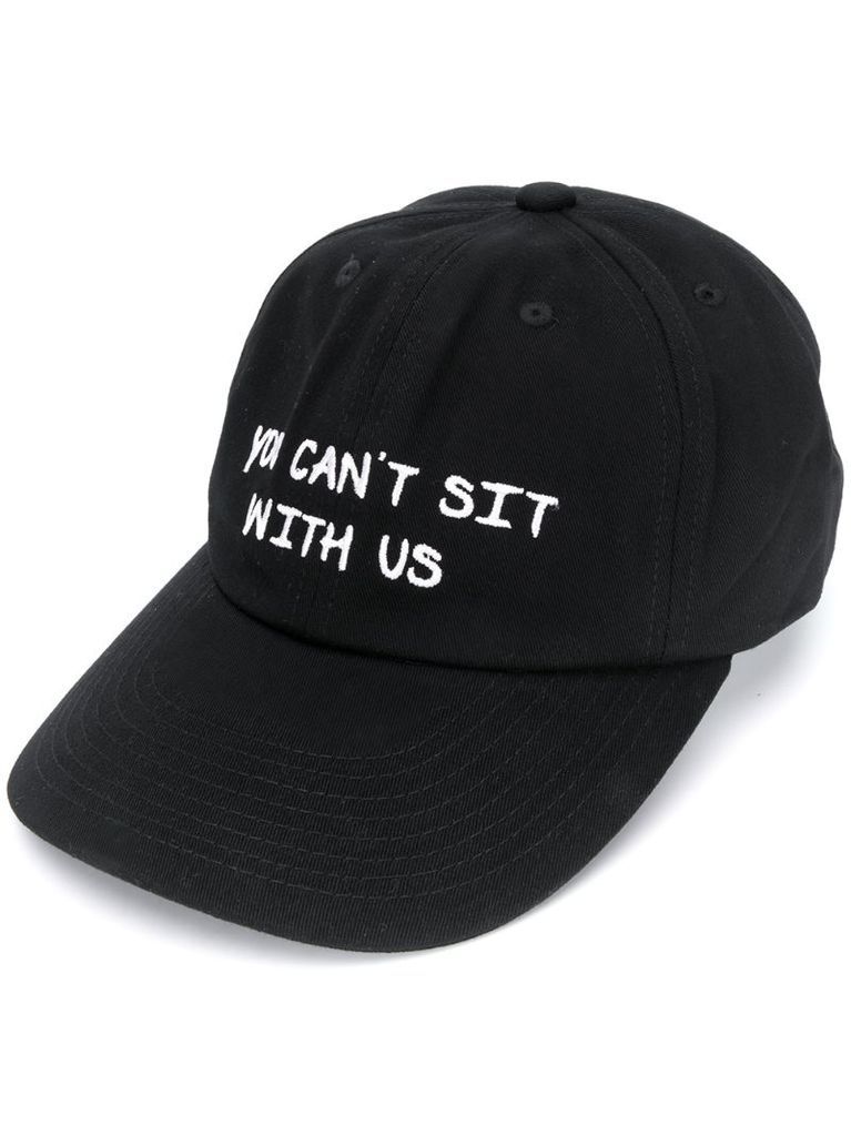 slogan embroidered cap