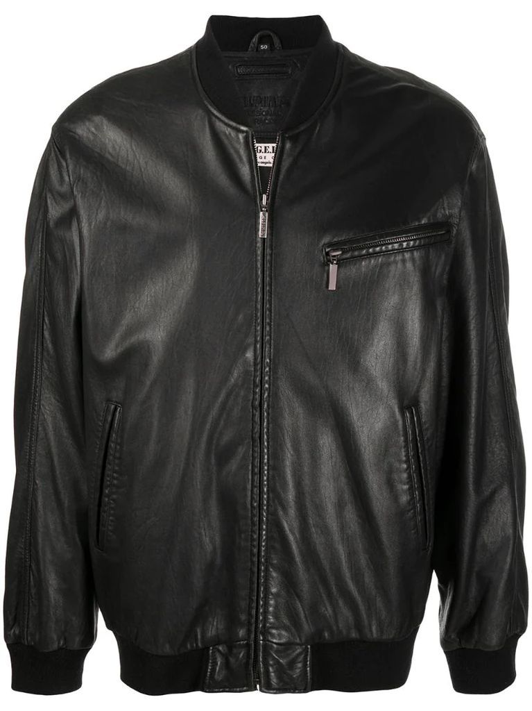 1980s leather bomber jacket