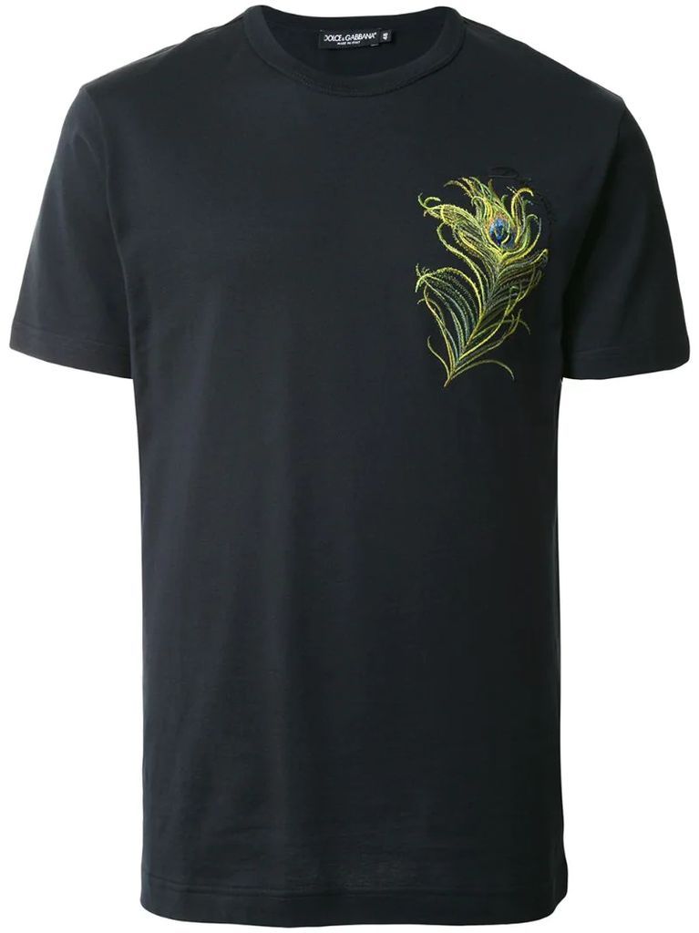 peacock feather print T-shirt
