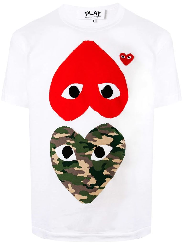heart print crew neck T-shirt