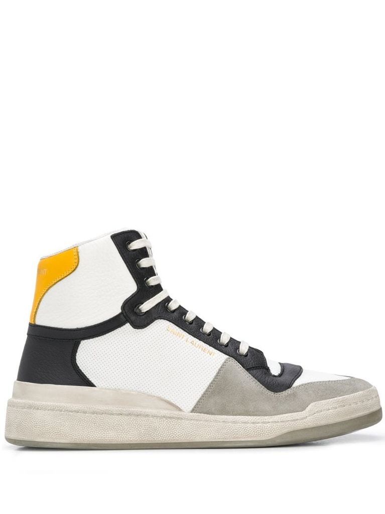 panelled high-top sneakers