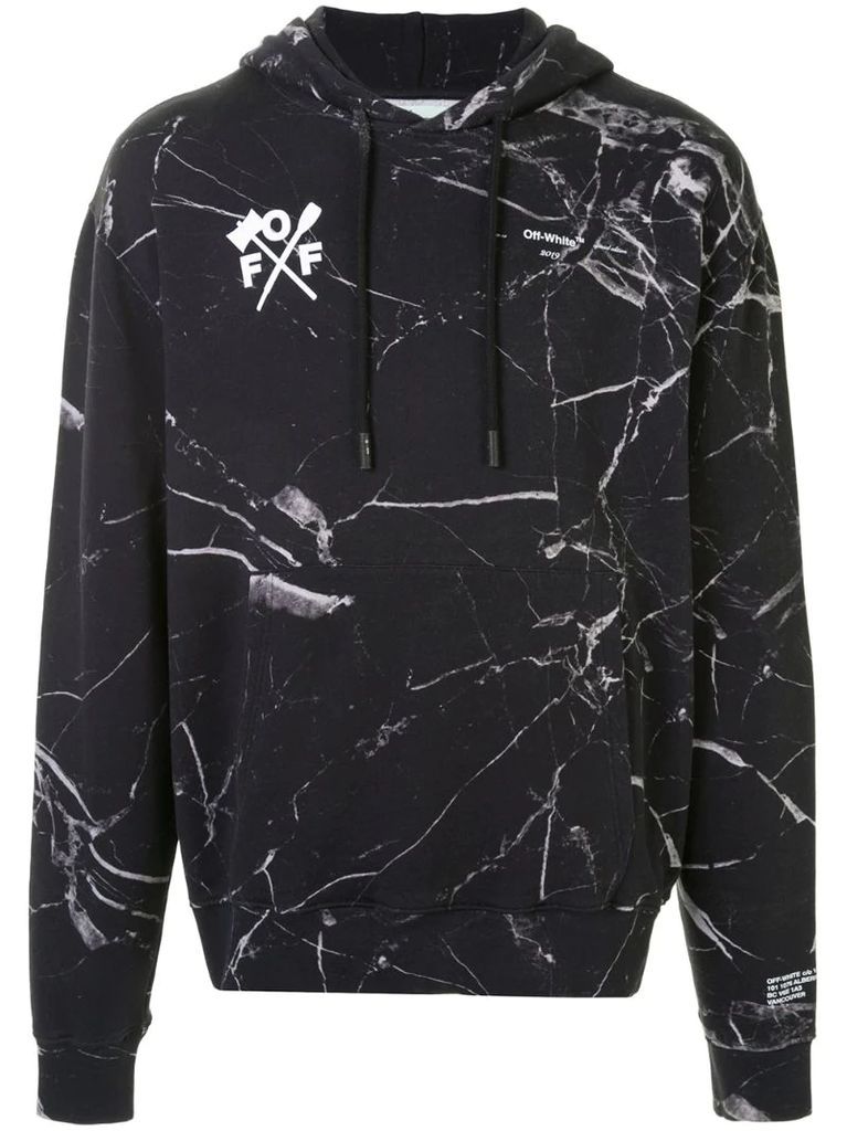 Arrows marble print hooded sweatshirt
