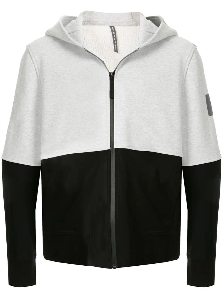 graphic print zip-up hoodie