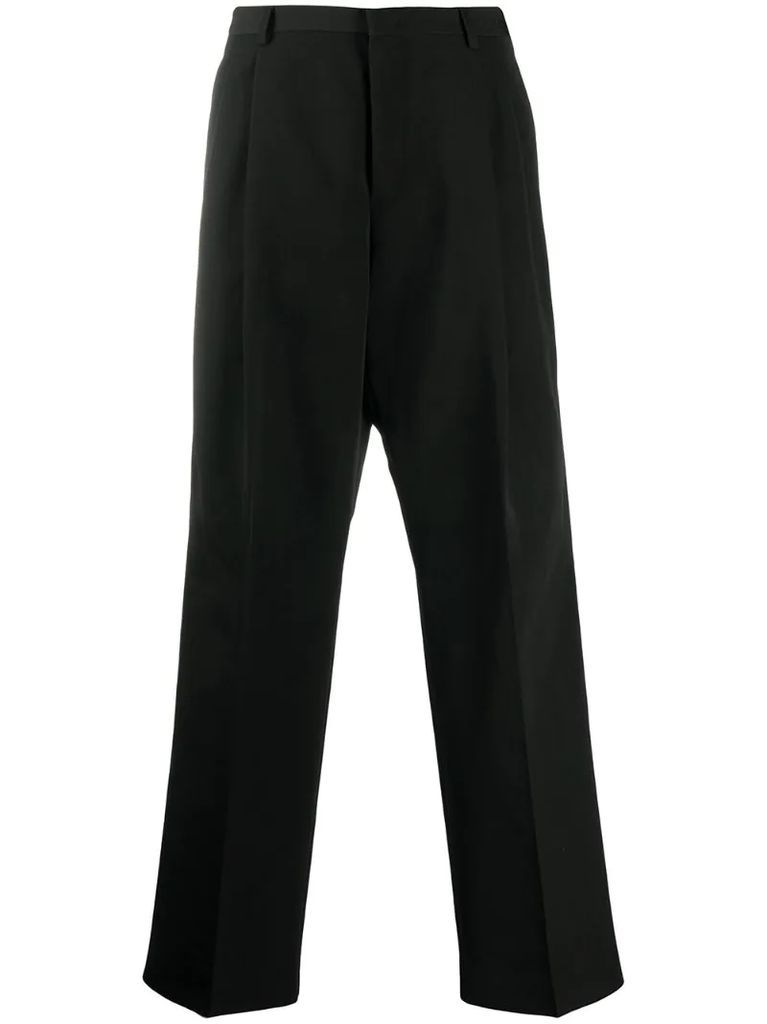 embroidered -logo tailored trousers