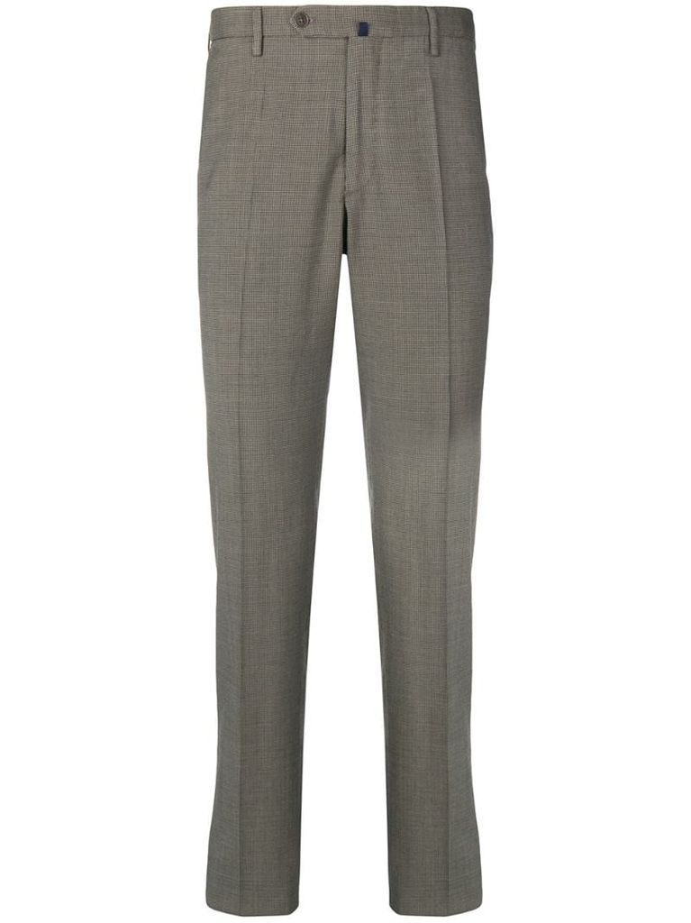 houndstooth straight-leg trousers