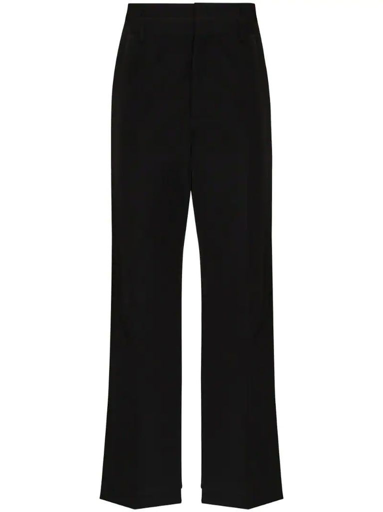 logo-embroidered tailored trousers