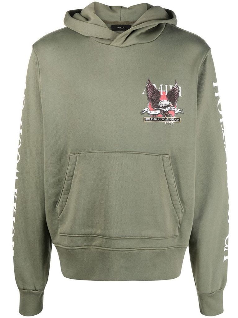 Eagle Hollywood-print cotton hoodie
