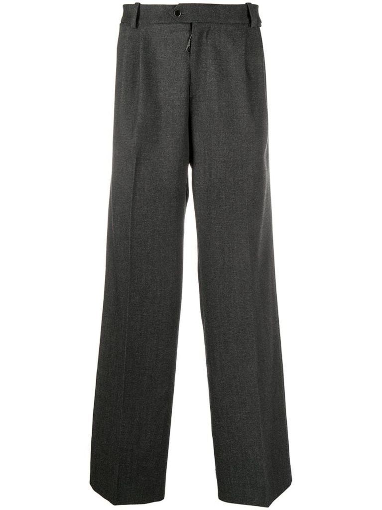 twill pleated tailored trousers