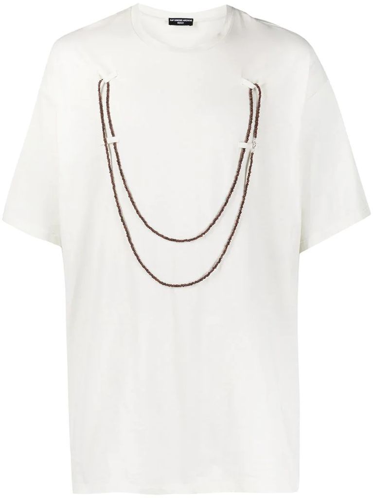 bead chain detail T-shirt