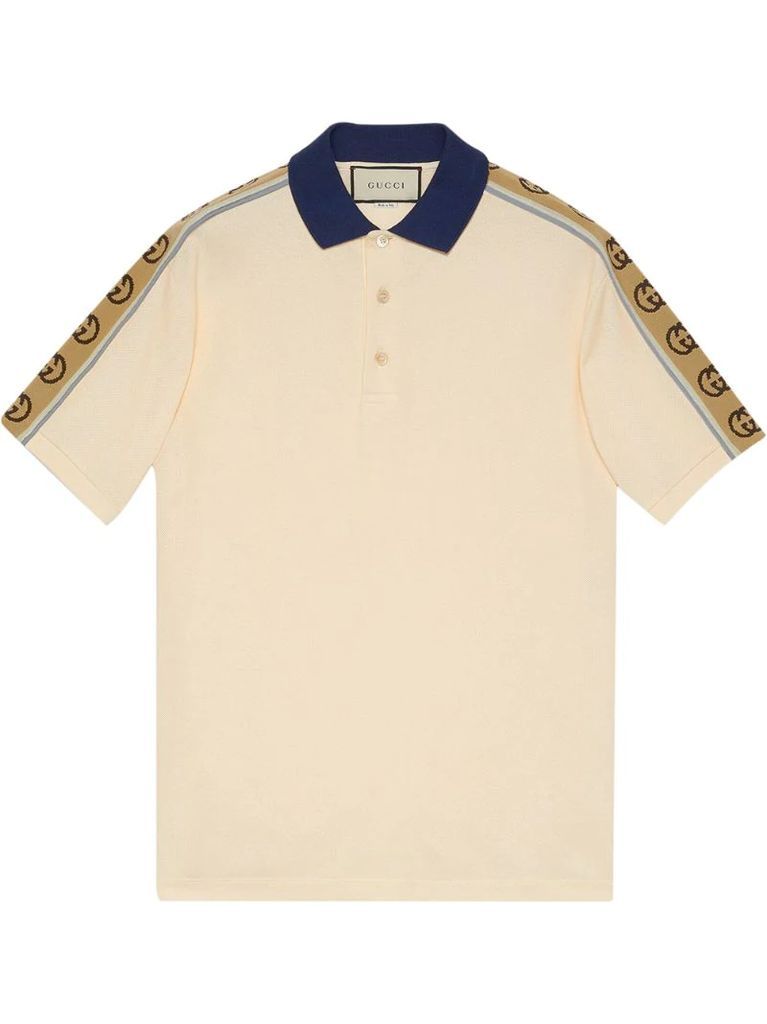 monogram pattern polo shirt