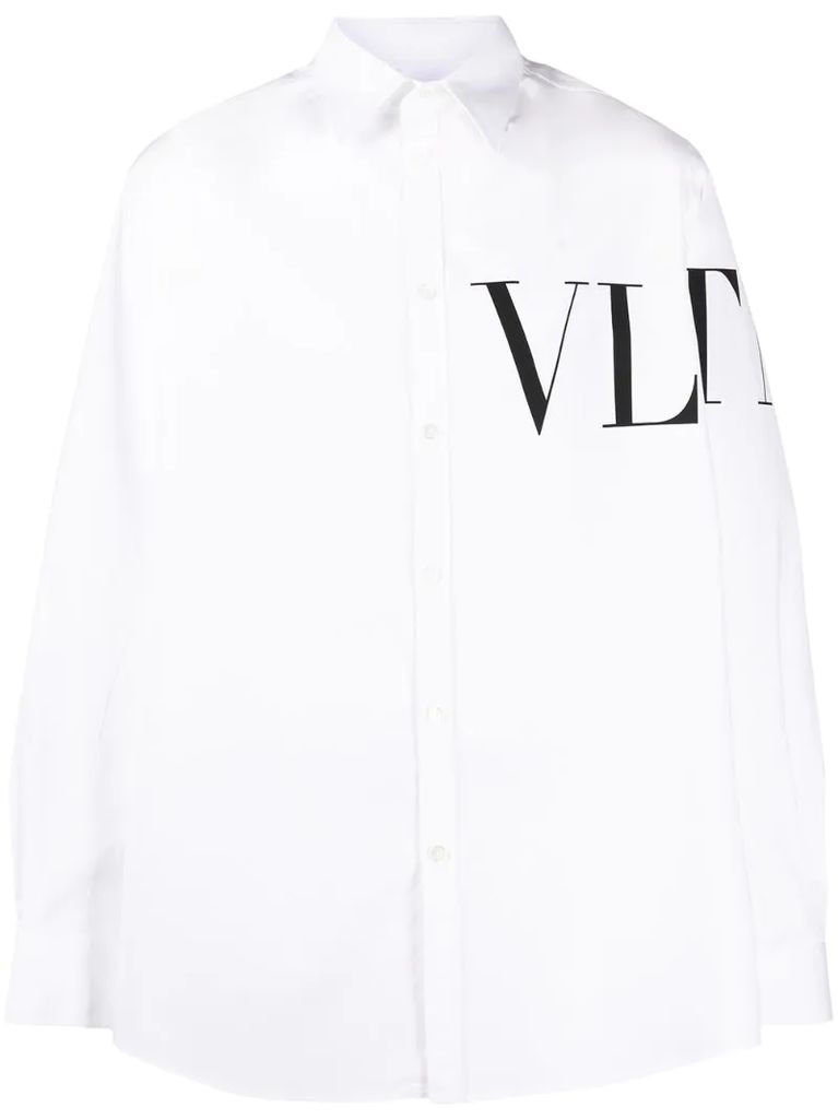 VLTN-print cotton shirt