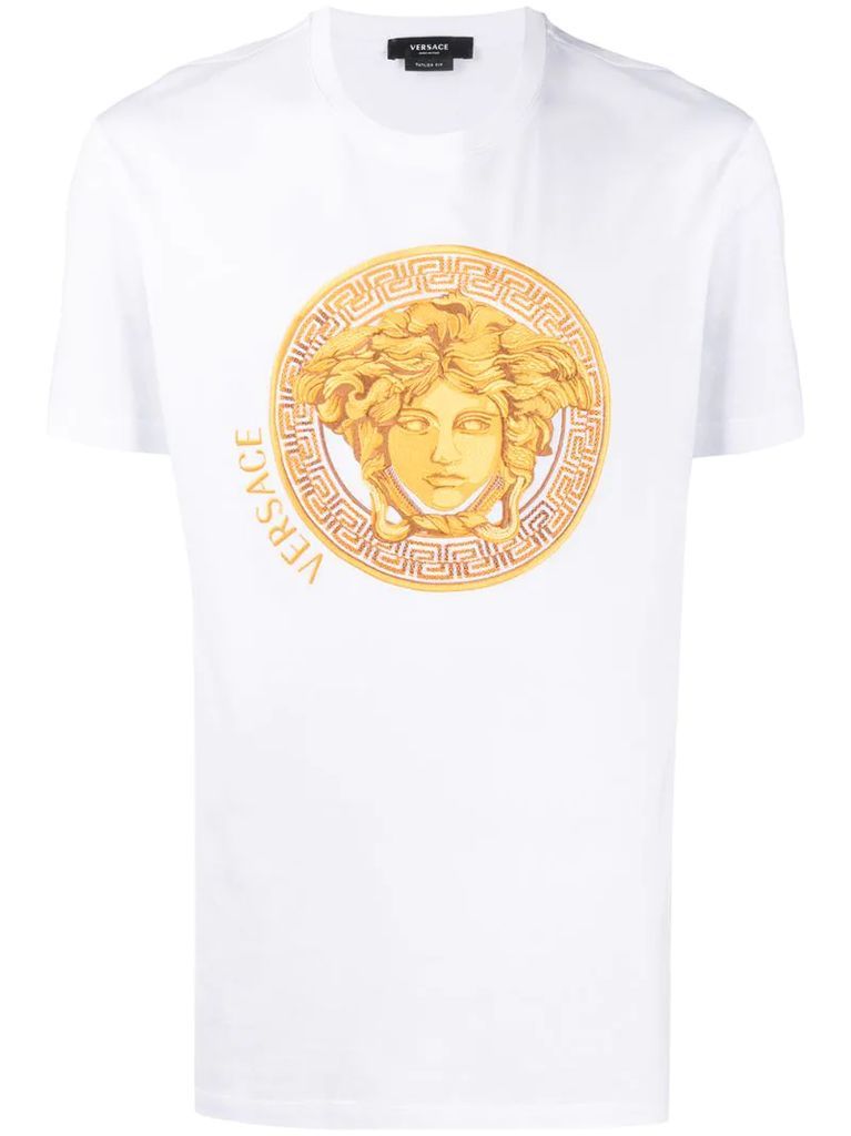embroidered Medusa head motif T-shirt