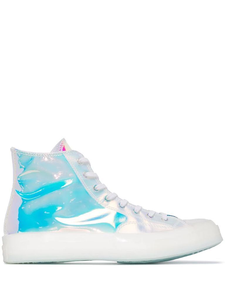 holographic high-top sneakers