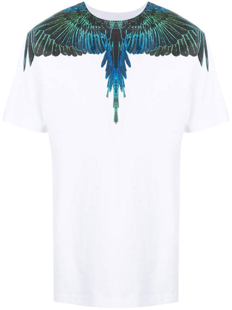 Wings-print crew neck T-shirt