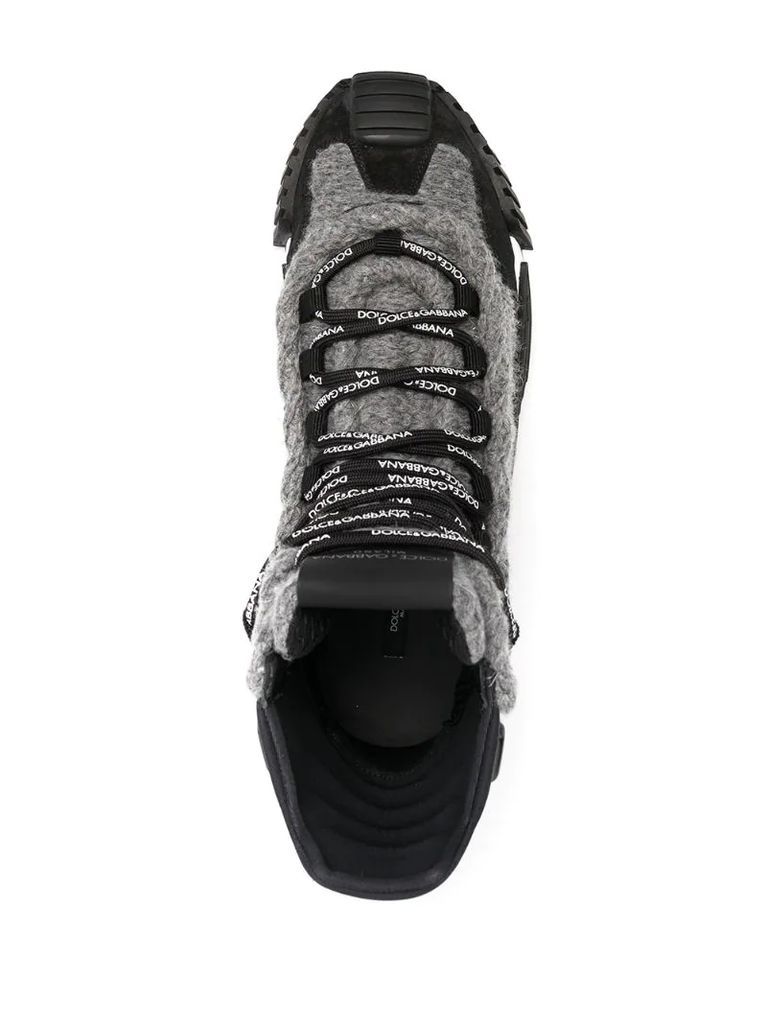 lace-up sneaker sole boots