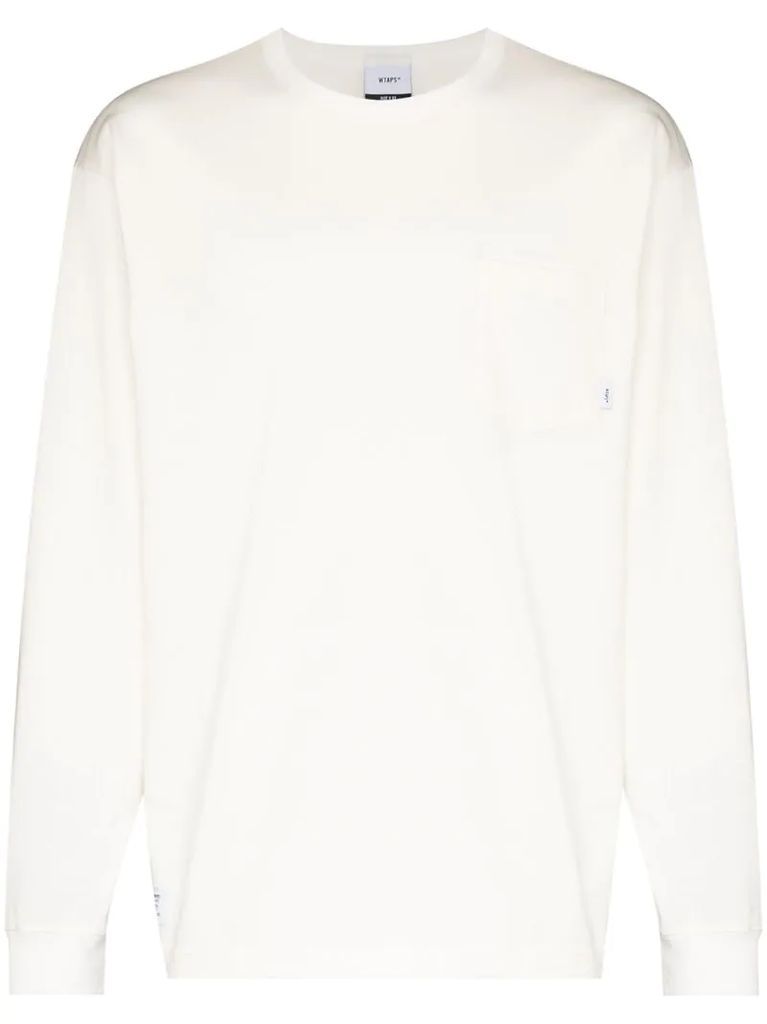 long-sleeve cotton sweatshirt
