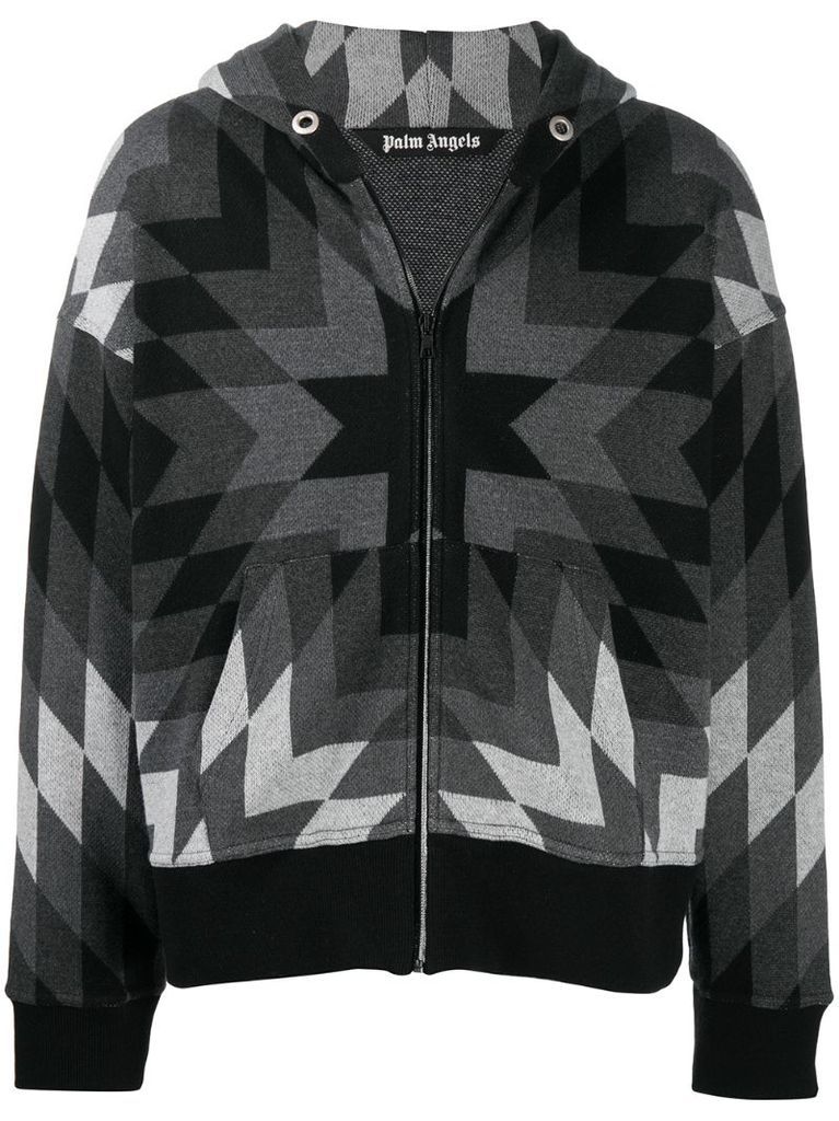 geometric-patterned hoodie