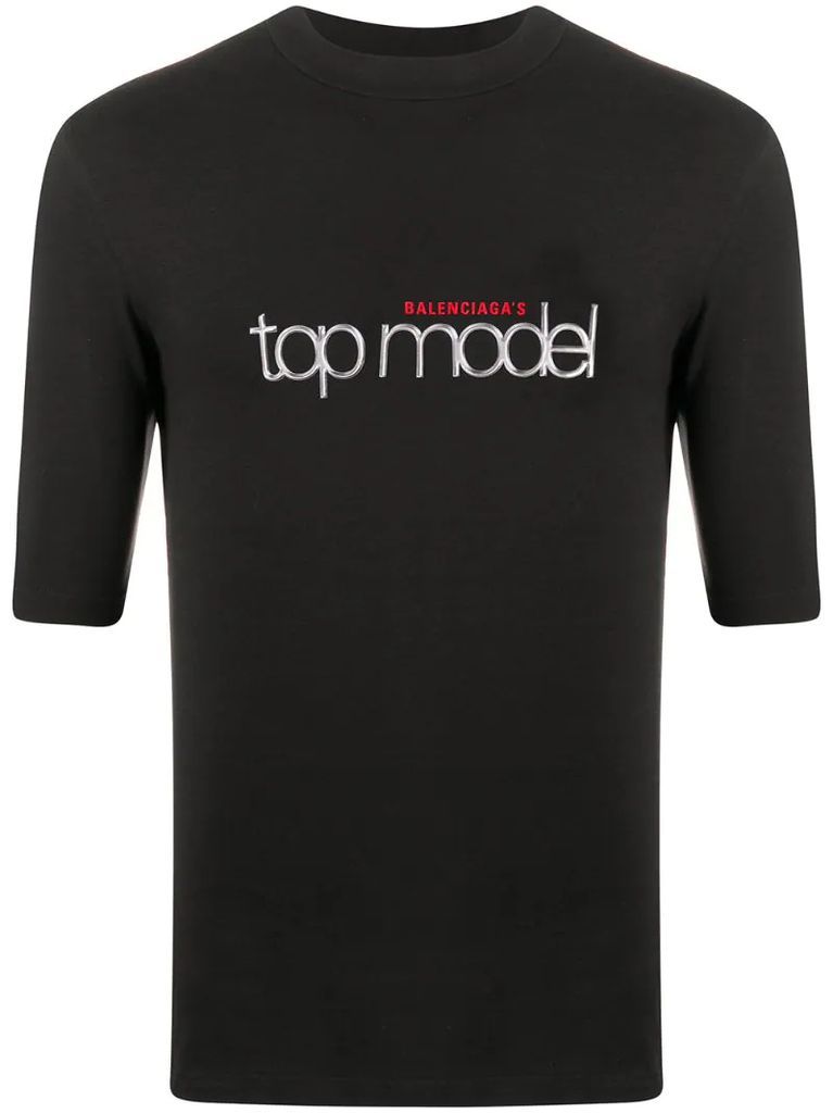 Top Model logo-print T-shirt