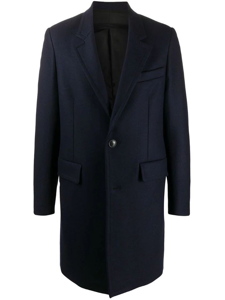 single-breasted mid-length coat