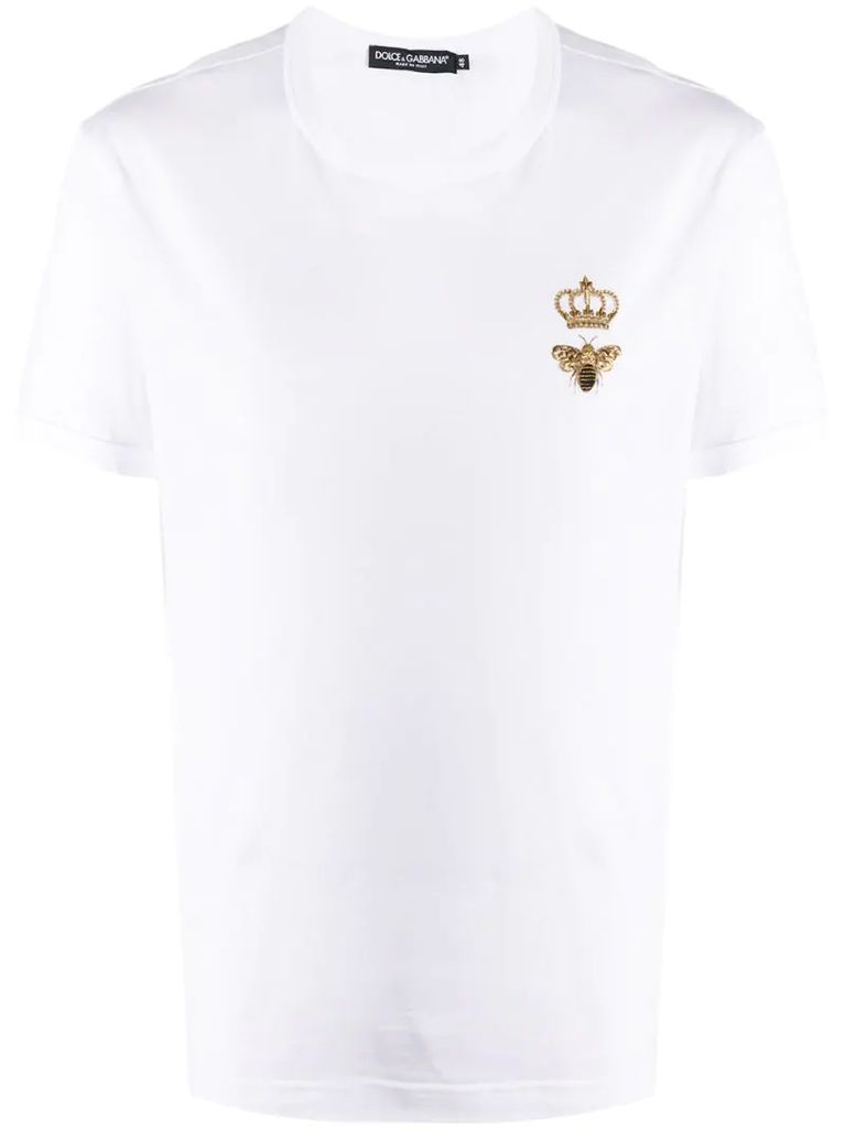 bee crown embroidered T-shirt