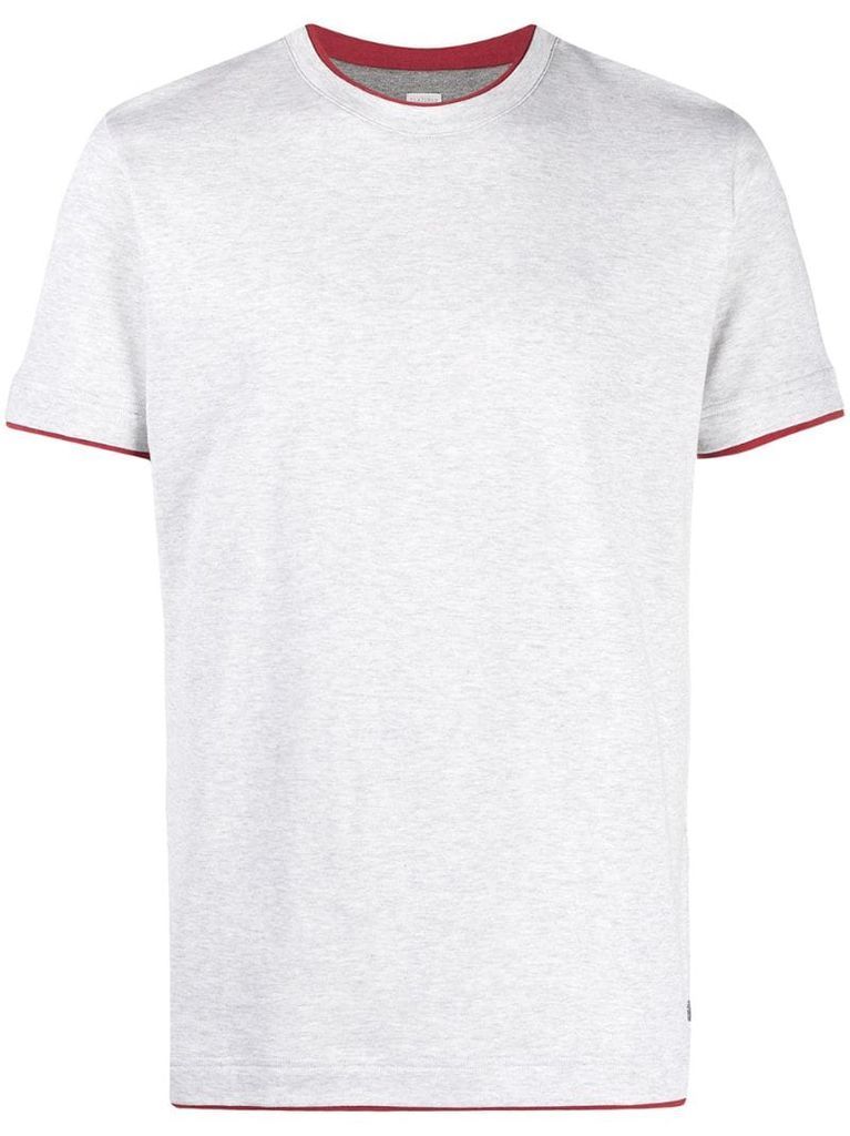 contrast-trim short-sleeve T-shirt
