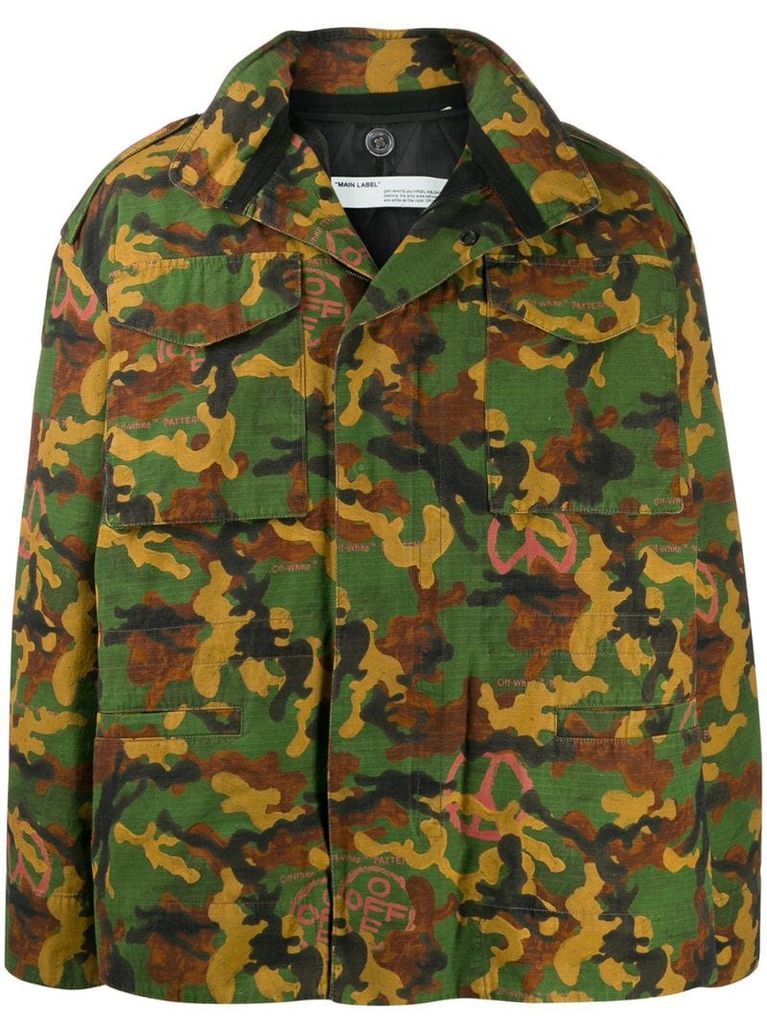 camouflage padded field jacket