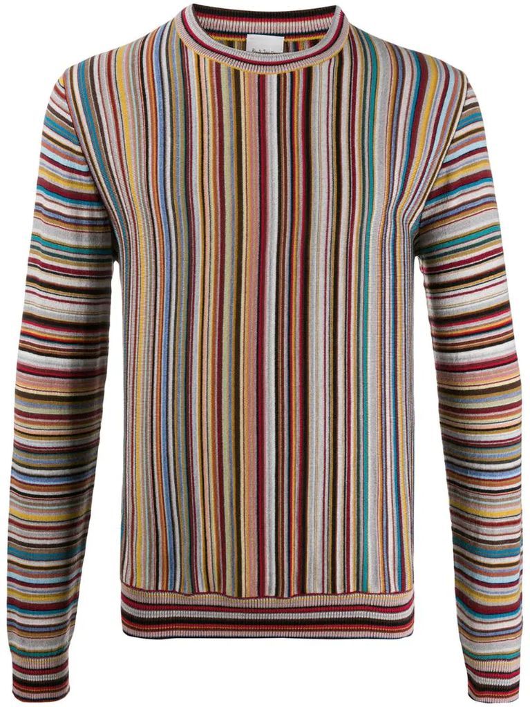 long sleeve striped knit jumper