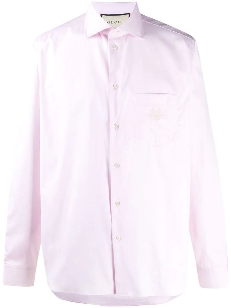 embroidered logo buttoned shirt