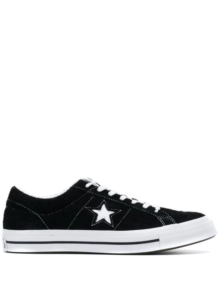 Black One Star premium suede low top sneakers