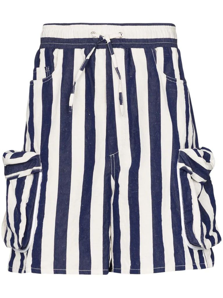 striped cargo shorts