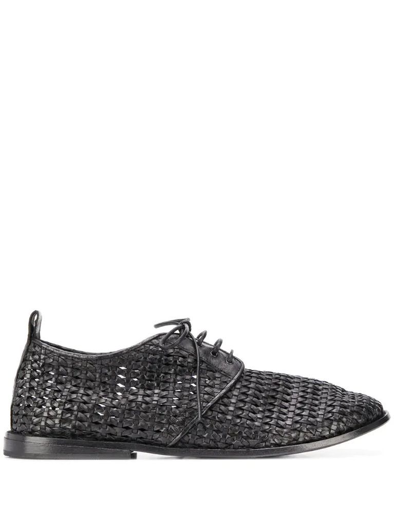 woven lace-up shoes