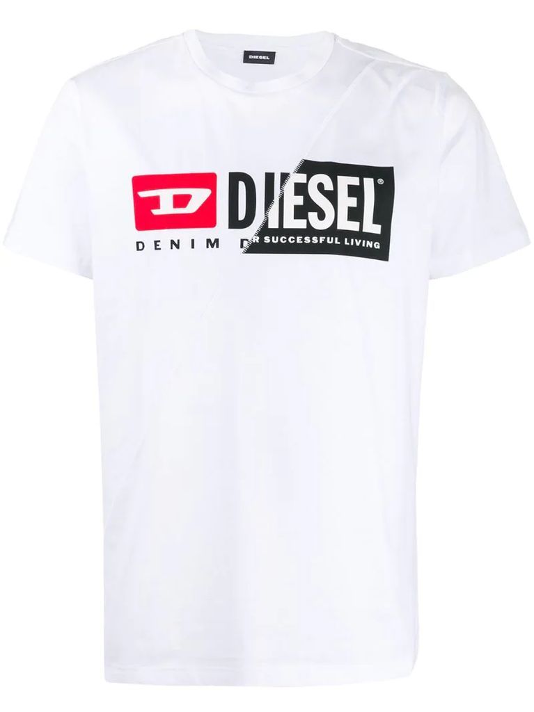 dual logo print T-shirt