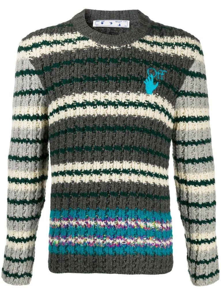 Hand horizontal-stripe jumper