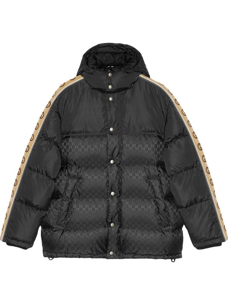 monogram pattern padded coat