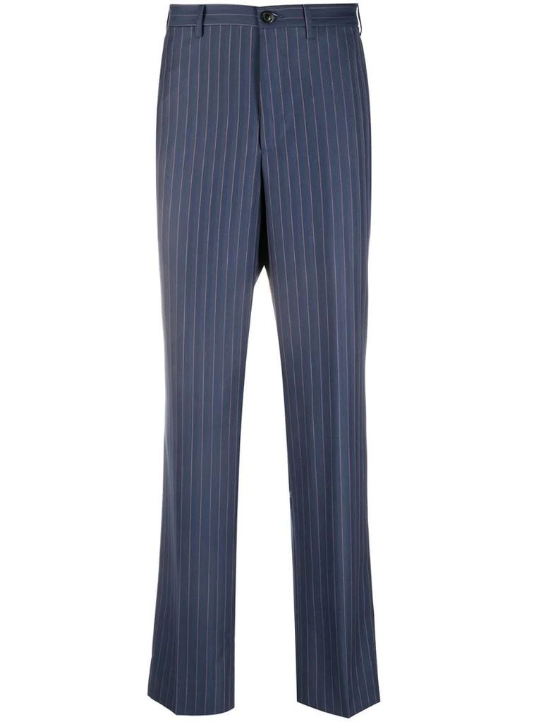 striped straight-leg trousers