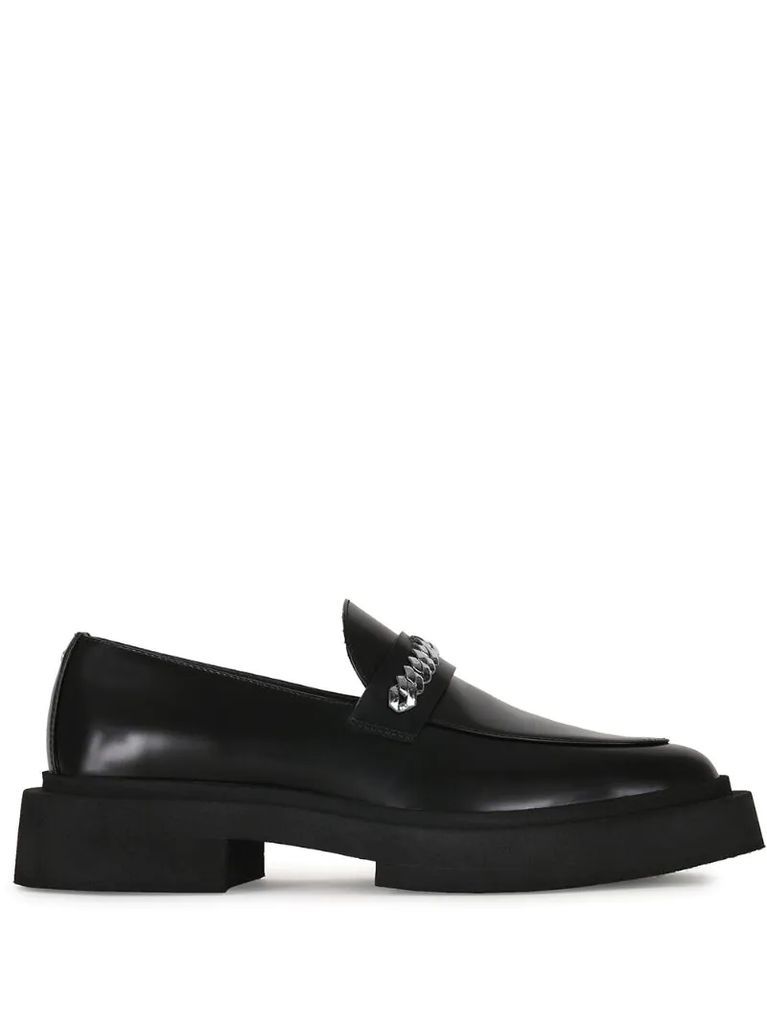 chain-trim detail loafers