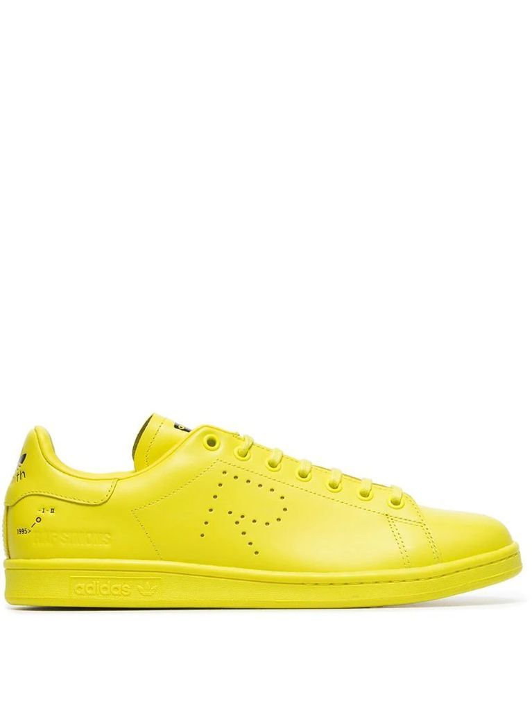 yellow X raf simons stan smith leather sneakers