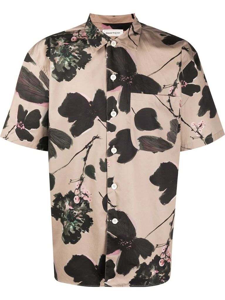 floral print short-sleeve shirt