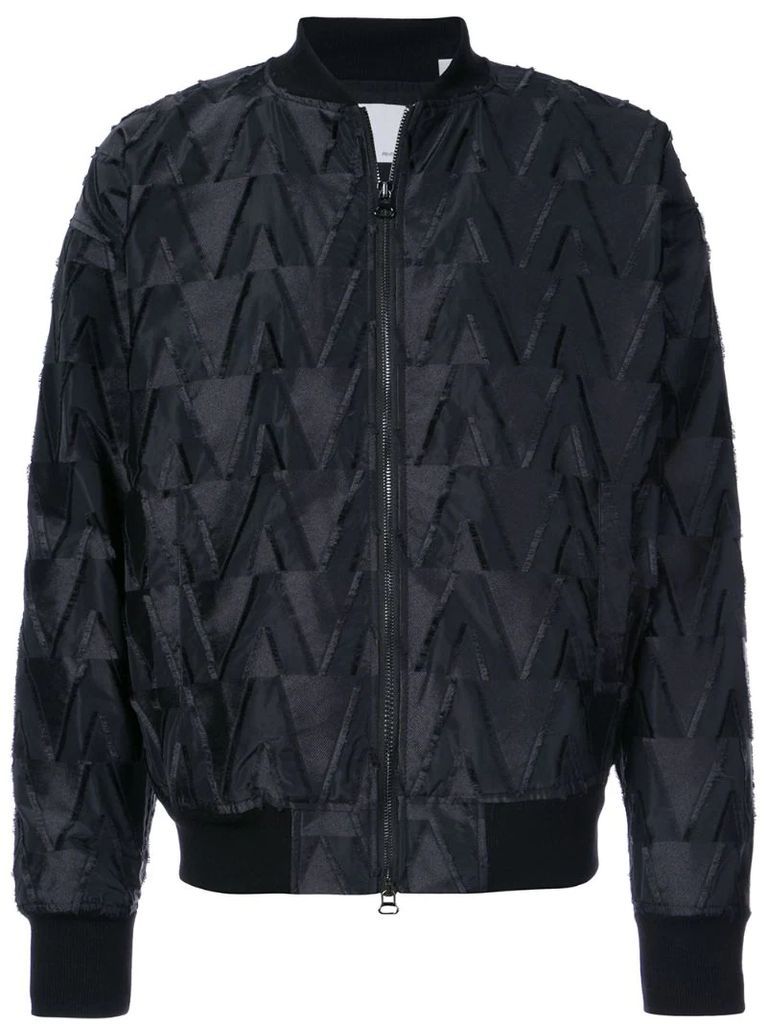 textured pattern bomber jacket