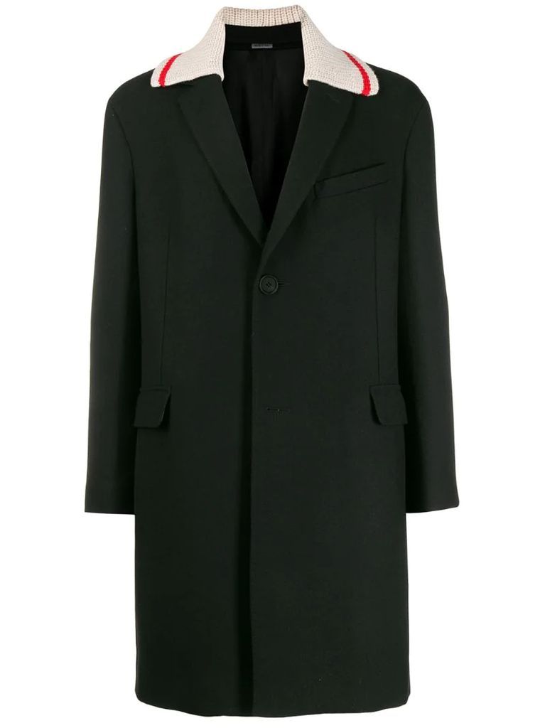 contrast-collar coat