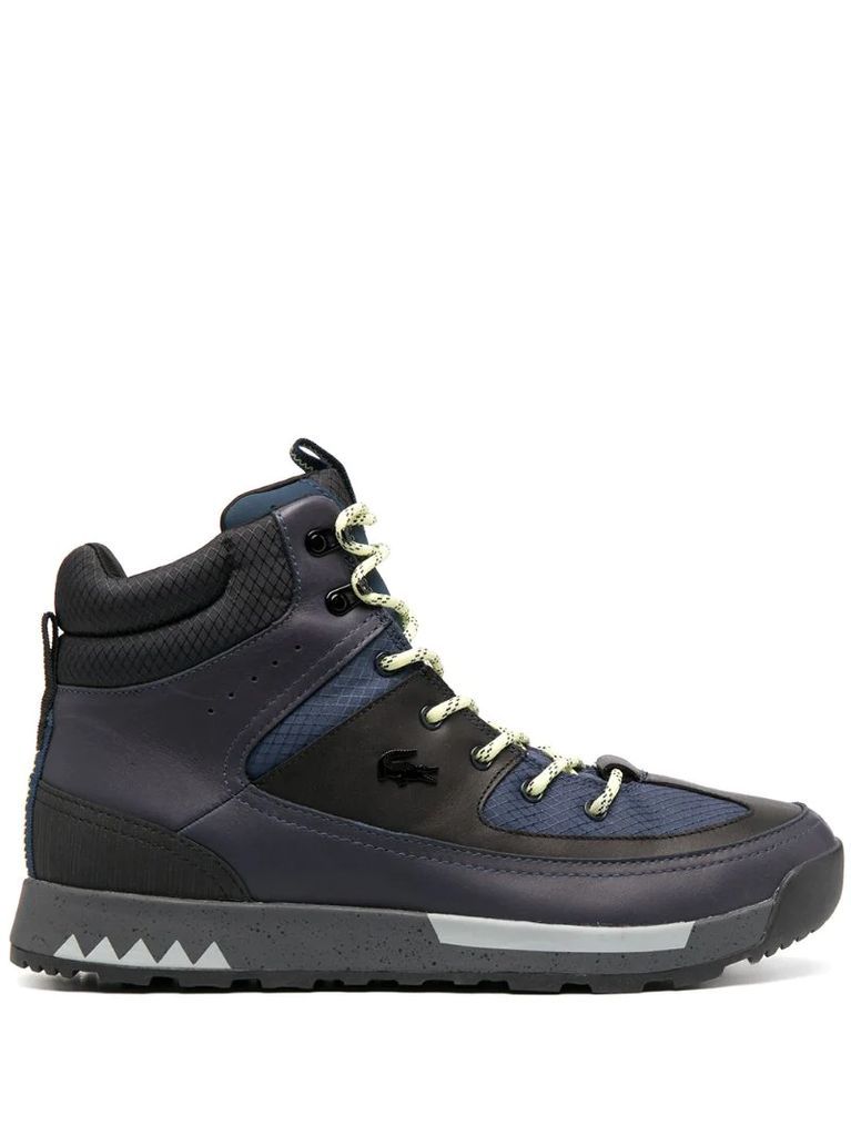 panelled high-top trainer boots